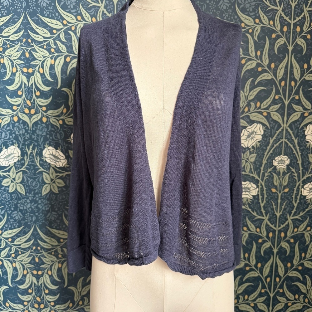Nanette Lepore 100% Linen Open Front Cardigan